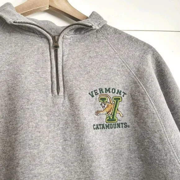 Vermont Catamounts Quarter Zip Sweatshirt Womens Size S Gray NCAA University - Picture 2 of 10